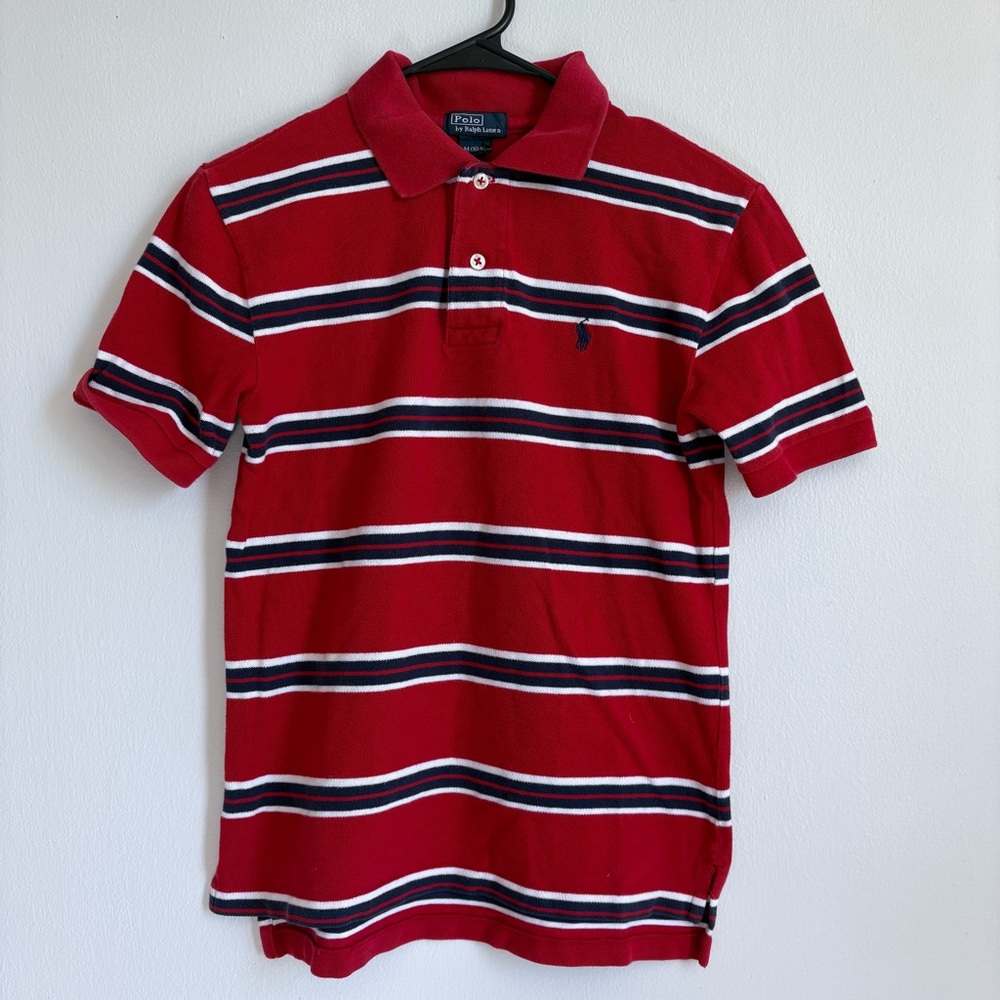 Ralph Lauren Kids Red Striped Polo Shirt